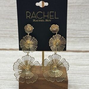 rachel roy double drop floral earrings